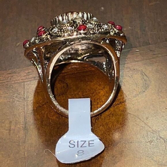 NWT Costume jewelry Turkish Victorian game of thrones dark red ring - Picture 11 of 13